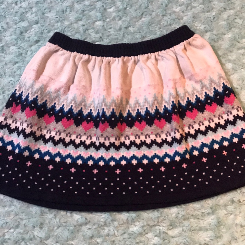 Gymboree size small heart fair isle sweater skirt